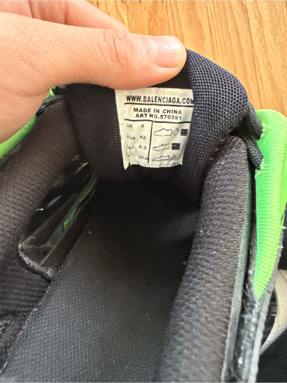 Balenciaga Track 2 Black & Neon Green Men's - Picture 8 of 9